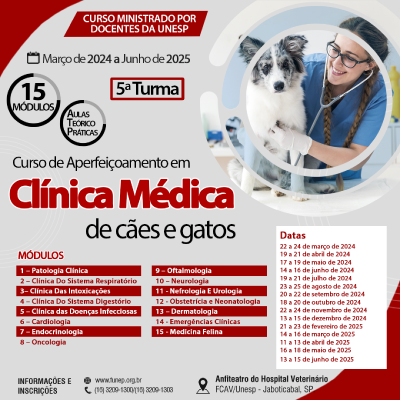 5º CURSO DE APERFEIÇOAMENTO EM CLÍNICA MÉDICA DE CÃES E GATOS