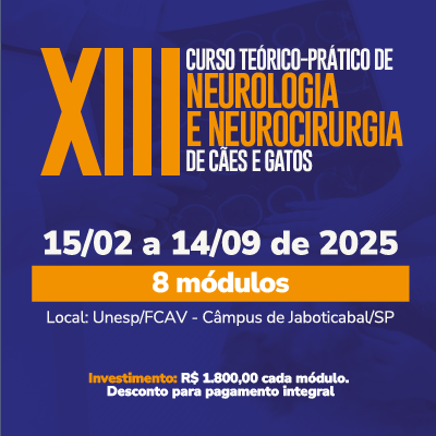 XIII CURSO TEÓRICO-PRÁTICO DE NEUROLOGIA E NEUROCIRURGIA DE CÃES E GATOS