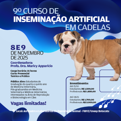 9º CURSO DE INSEMINAÇÃO ARTIFICIAL EM CADELAS
